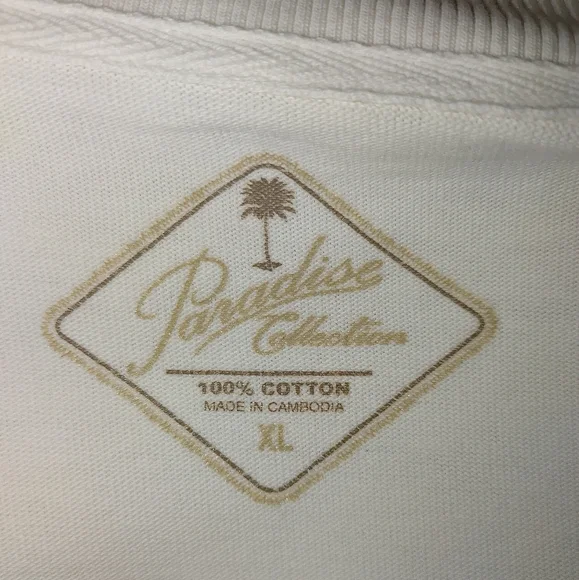 PARADISE COLLECTION 1/4 ZIP PULLOVER, CREAM XL - Picture 5 of 5